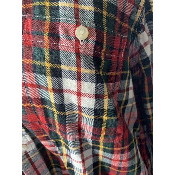 Women's LRL Lauren Jeans Co Long Sleeve Button Up Shirt Red/Green/White Plaid L - Picture 6 of 7